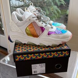 Kurt Geiger rainbow leather sneakers